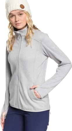 Roxy Ladies' Harmony Shimmer Zip-Up Mock Neck Fleece 2019-2020 16 Roxy Ladies' Harmony Shimmer Zip-Up Mock Neck Fleece 2019-2020 -Ski clothing for me! erjft03962 harmonyshimmer sjeh heather grey gallery4 final