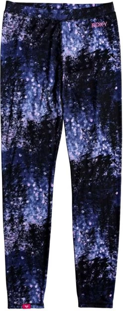 Roxy Ladies' Daybreak Technical Baselayer Leggings 2019-2020 -Ski clothing for me! erjlw03010 daybreakbottom bte2 medieval blue sparkles gallery2 final