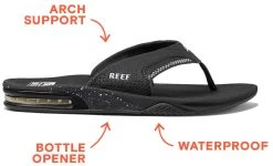 Reef Men's Fanning Sandal 2021 11 Reef Men's Fanning Sandal 2021 -Ski clothing for me! rf002026 bbw black black white gallery3 final